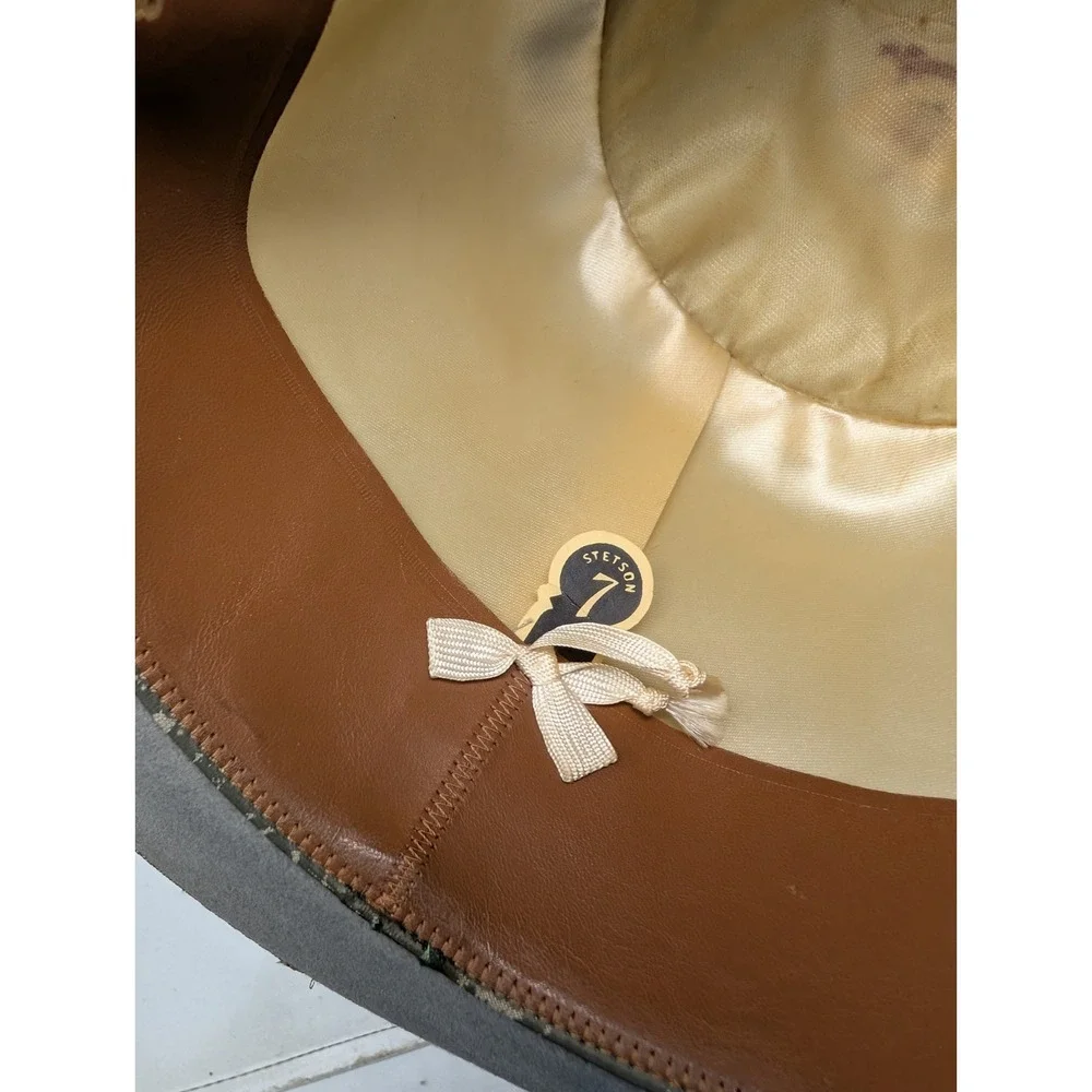 Vintage Stetson Royal DeLux Gray Felt Hat Men's Size 7 Homburg 1940s 1950s